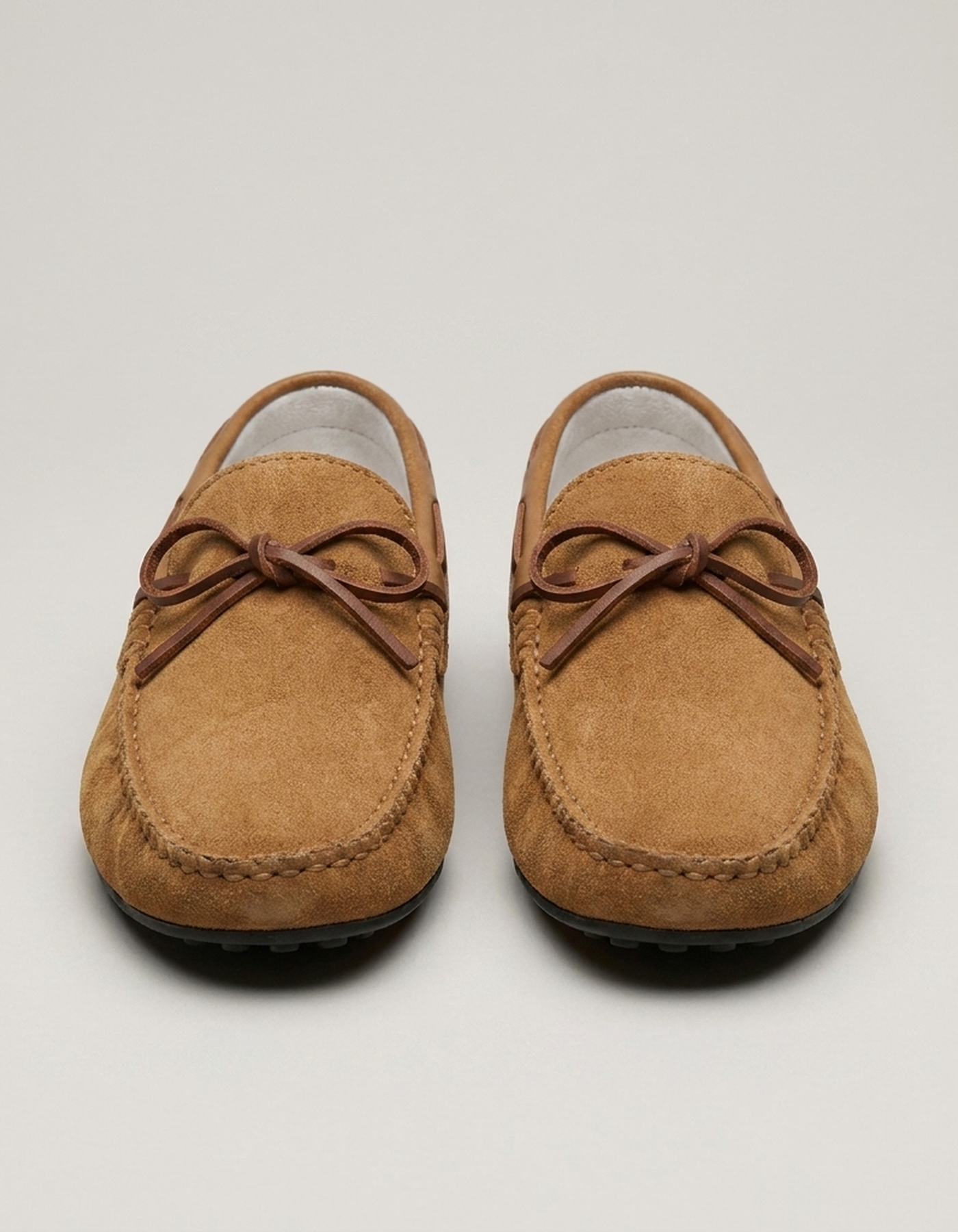 PLUXSTYLE::numise::mens-bow-lace-driving-loafers::pack-brown