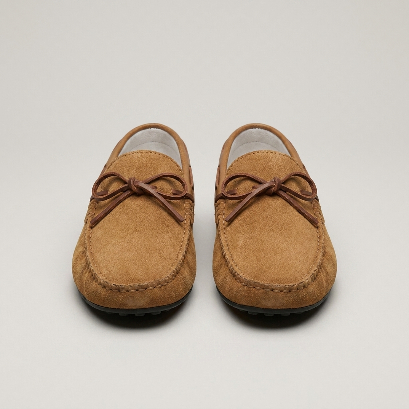 PLUXSTYLE::numise::mens-bow-lace-driving-loafers::pack-brown