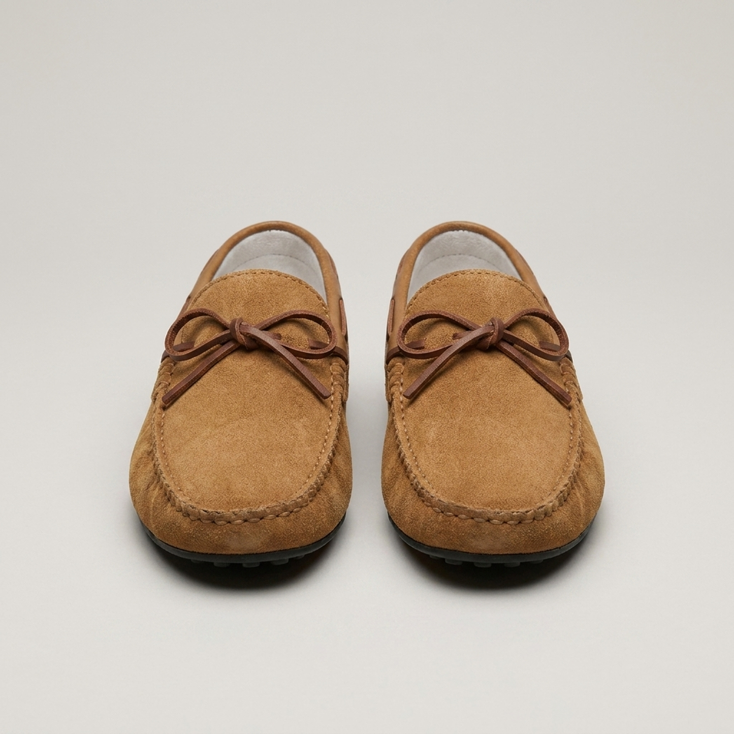 PLUXSTYLE::numise::mens-bow-lace-driving-loafers::pack-brown