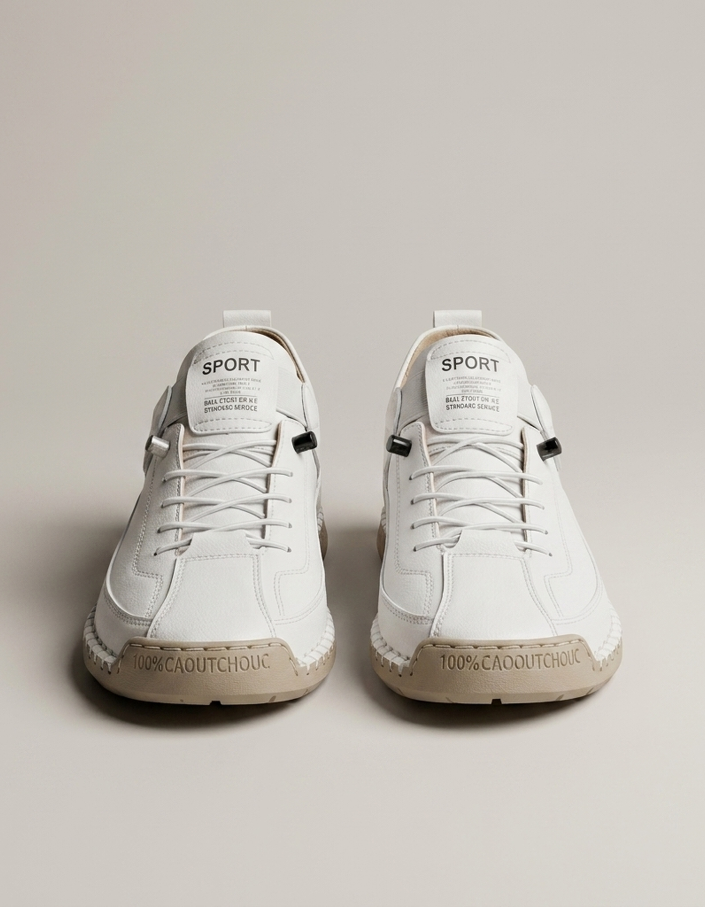 PLUXSTYLE::numise::womens-elastic-panel-trainers::pack-white