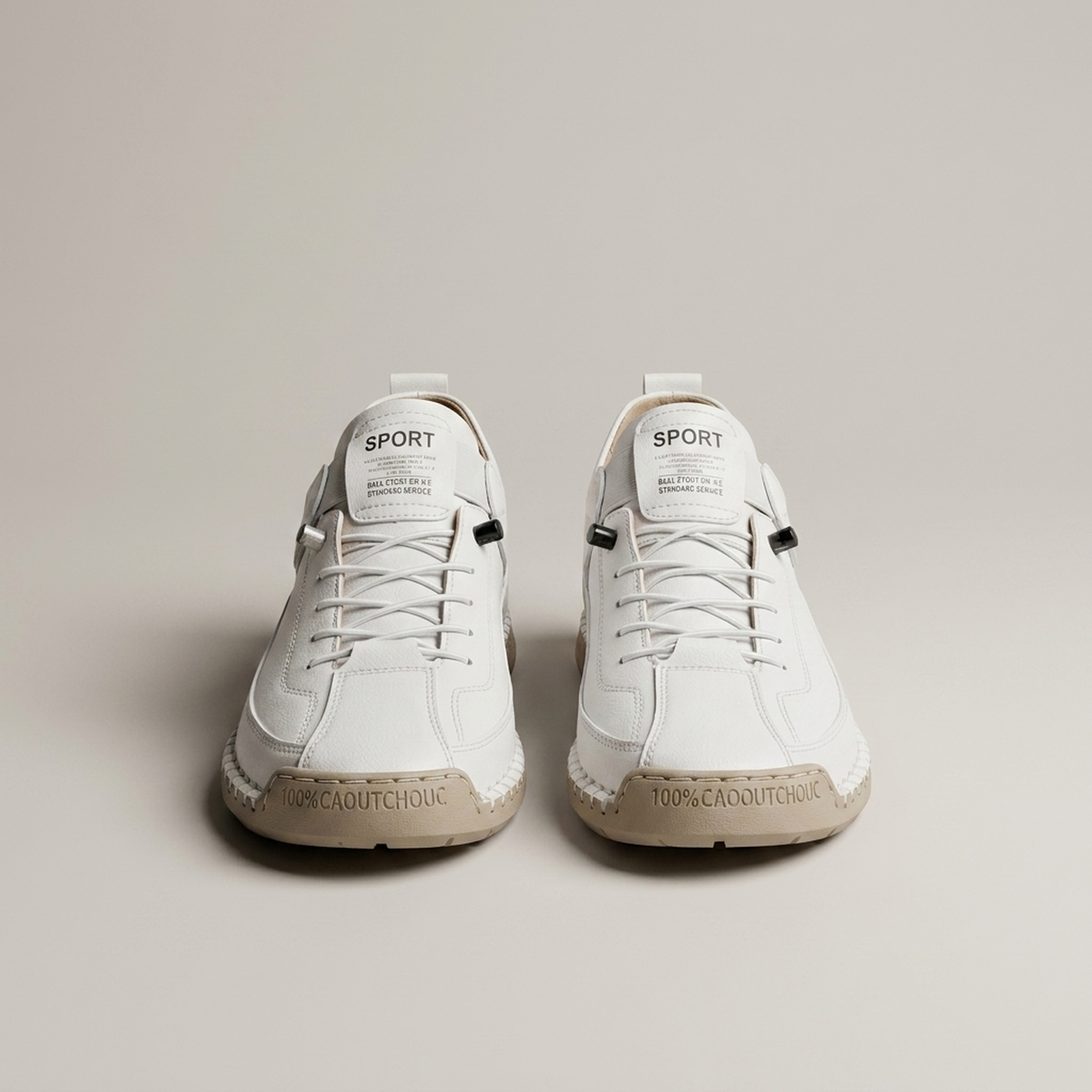 PLUXSTYLE::numise::womens-elastic-panel-trainers::pack-white