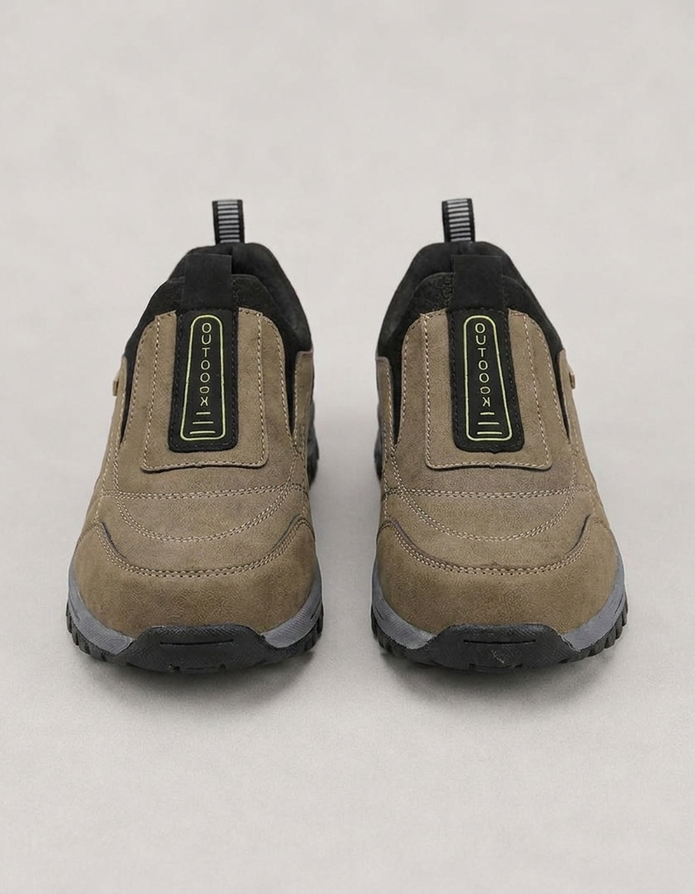 PLUXSTYLE::numise::mens-rugged-slip-on-walking-shoes::pack-khaki