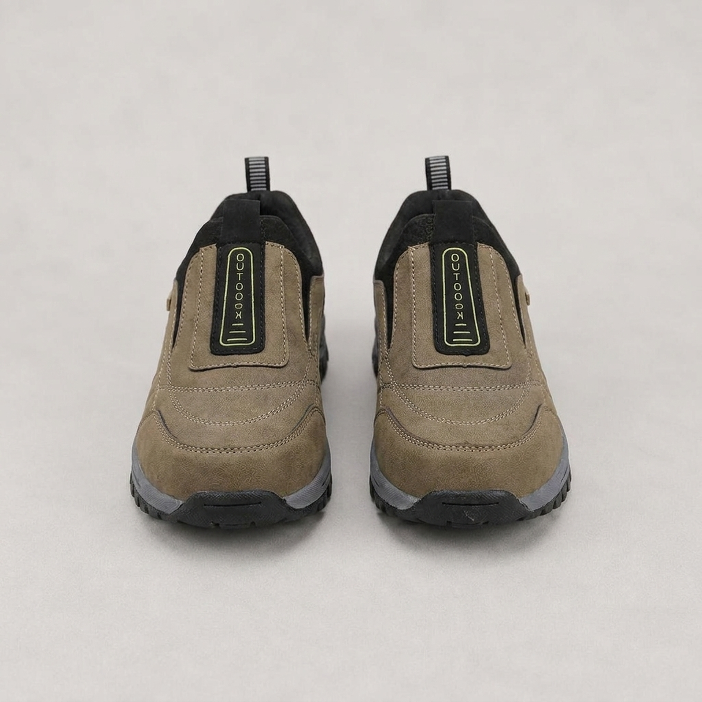 PLUXSTYLE::numise::mens-rugged-slip-on-walking-shoes::pack-khaki