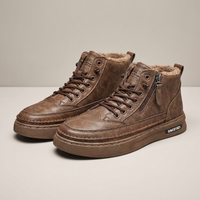 PLUXSTYLE::numise::mens-everyday-business-boots::pack-brown-with-fleece-lining