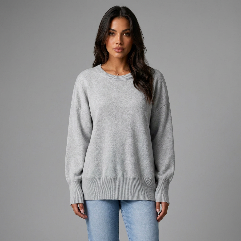 Pull classique à col rond pour femme