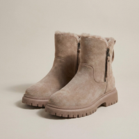 PLUXSTYLE::numise::lug-sole-winter-ankle-boots::closeup-detail
