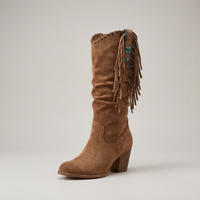 PLUXSTYLE::numise::womens-fringe-cowboy-boots::closeup-hero