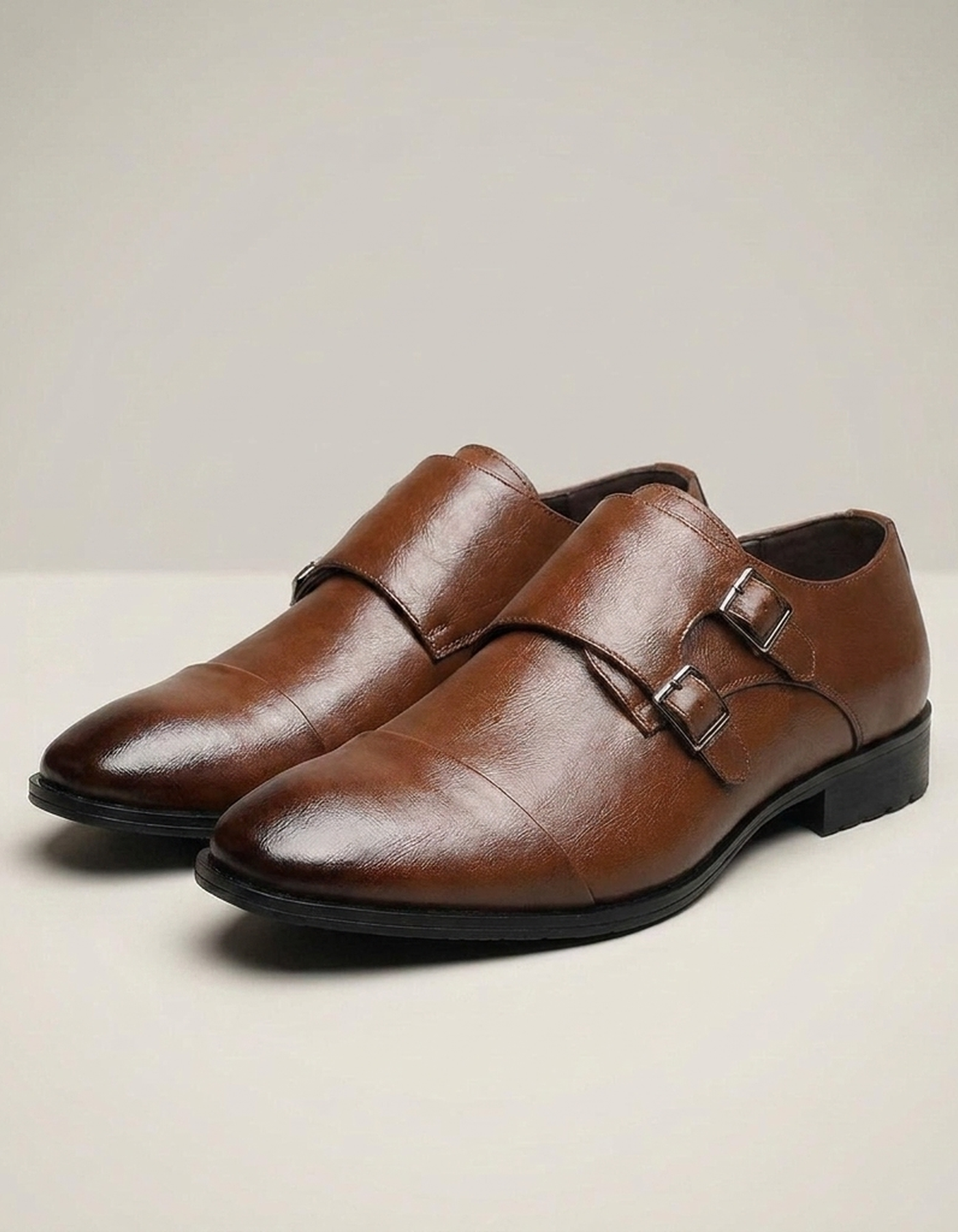 PLUXSTYLE::numise::mens-cap-toe-double-monk-dress-shoes::closeup-detail