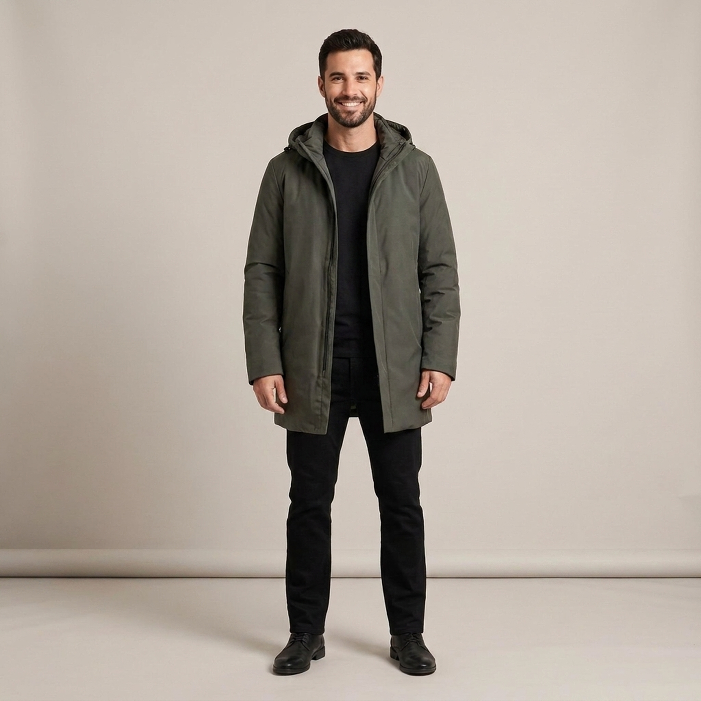 PLUXSTYLE::numise::mens-longline-hooded-parka::front