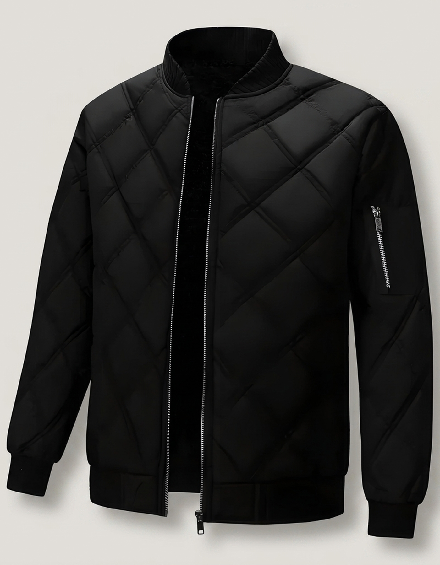 PLUXSTYLE::numise::mens-diamond-quilted-parka::pack-black
