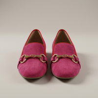 PLUXSTYLE::numise::ava-deep-pink-chain-loafers::pack-deep-pink