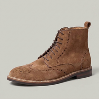 PLUXSTYLE::numise::mens-side-zip-brogue-ankle-boots::closeup-hero