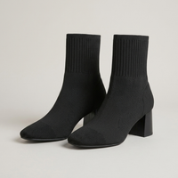 PLUXSTYLE::numise::pointed-toe-slip-on-ankle-boots::pack-black