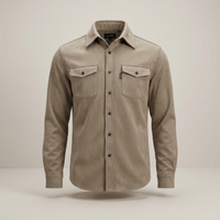 PLUXSTYLE::numise::mens-relaxed-utility-overshirt::pack-khaki