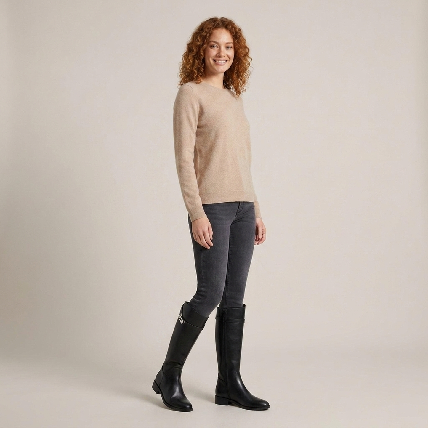 PLUXSTYLE::numise::buckle-detail-knee-high-boots::zoom-out
