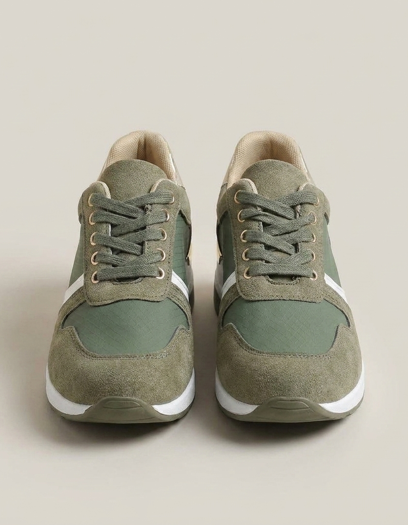 PLUXSTYLE::numise::everyday-lace-up-platform-sneakers::pack-army-green