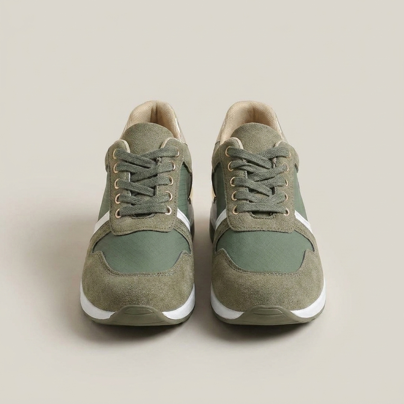 PLUXSTYLE::numise::everyday-lace-up-platform-sneakers::pack-army-green