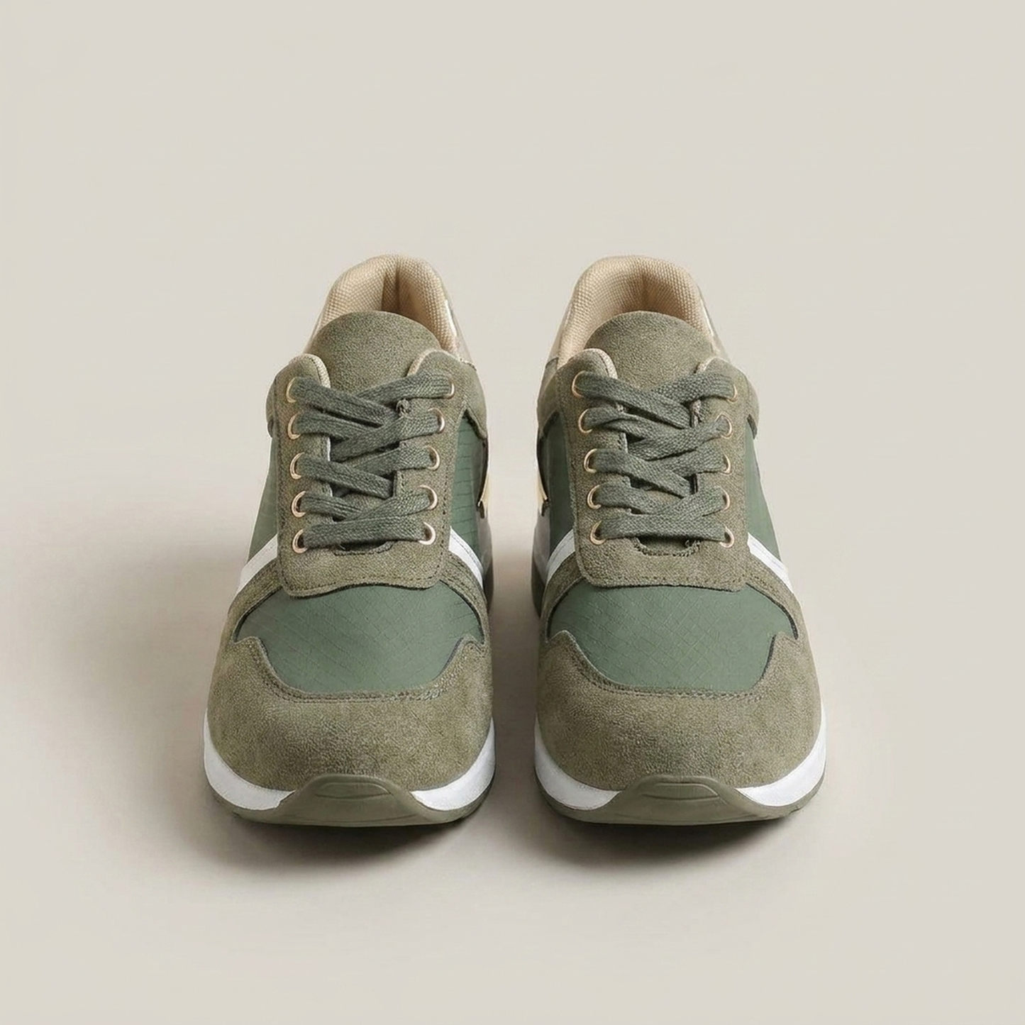 PLUXSTYLE::numise::everyday-lace-up-platform-sneakers::pack-army-green