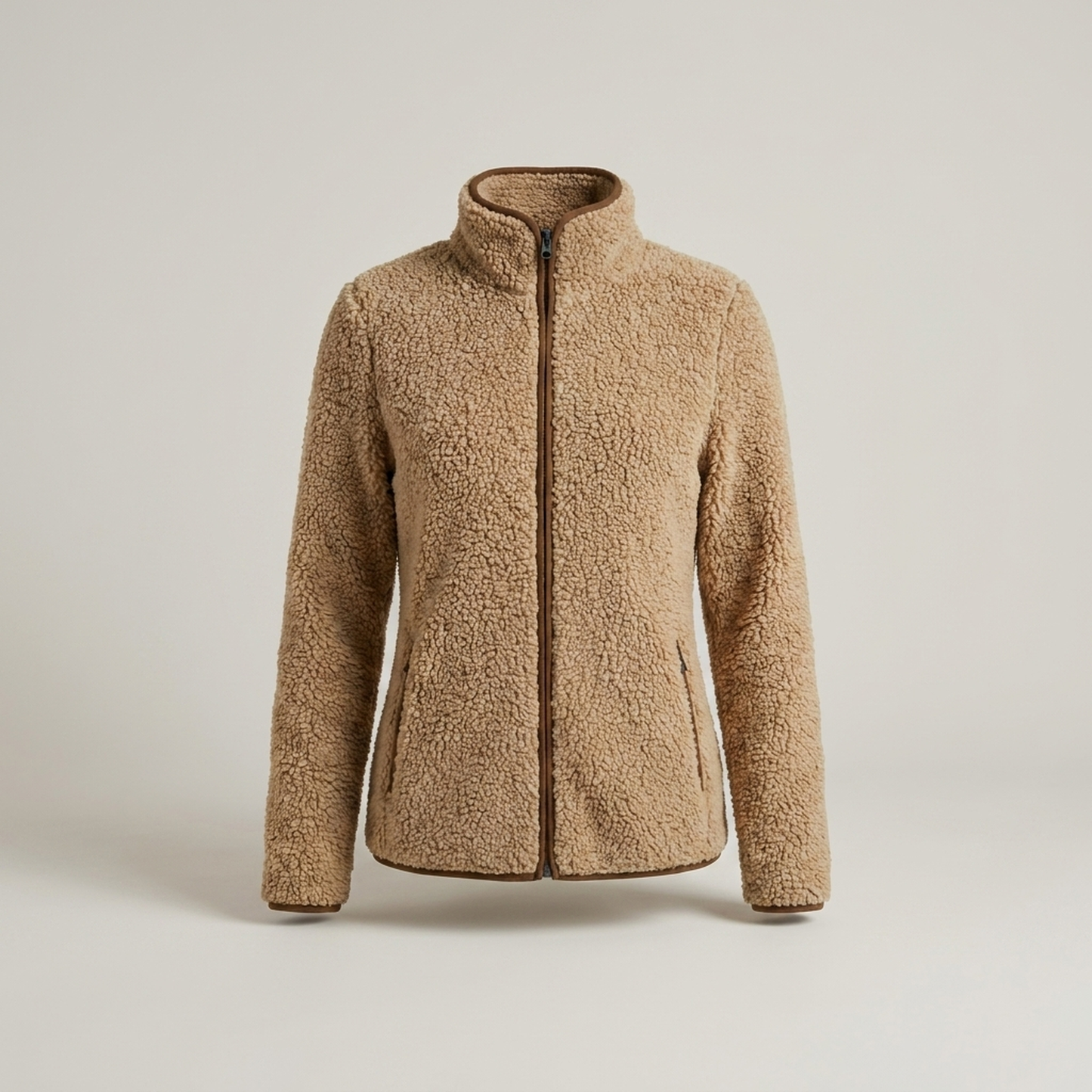 PLUXSTYLE::numise::womens-high-collar-parka::pack-camel