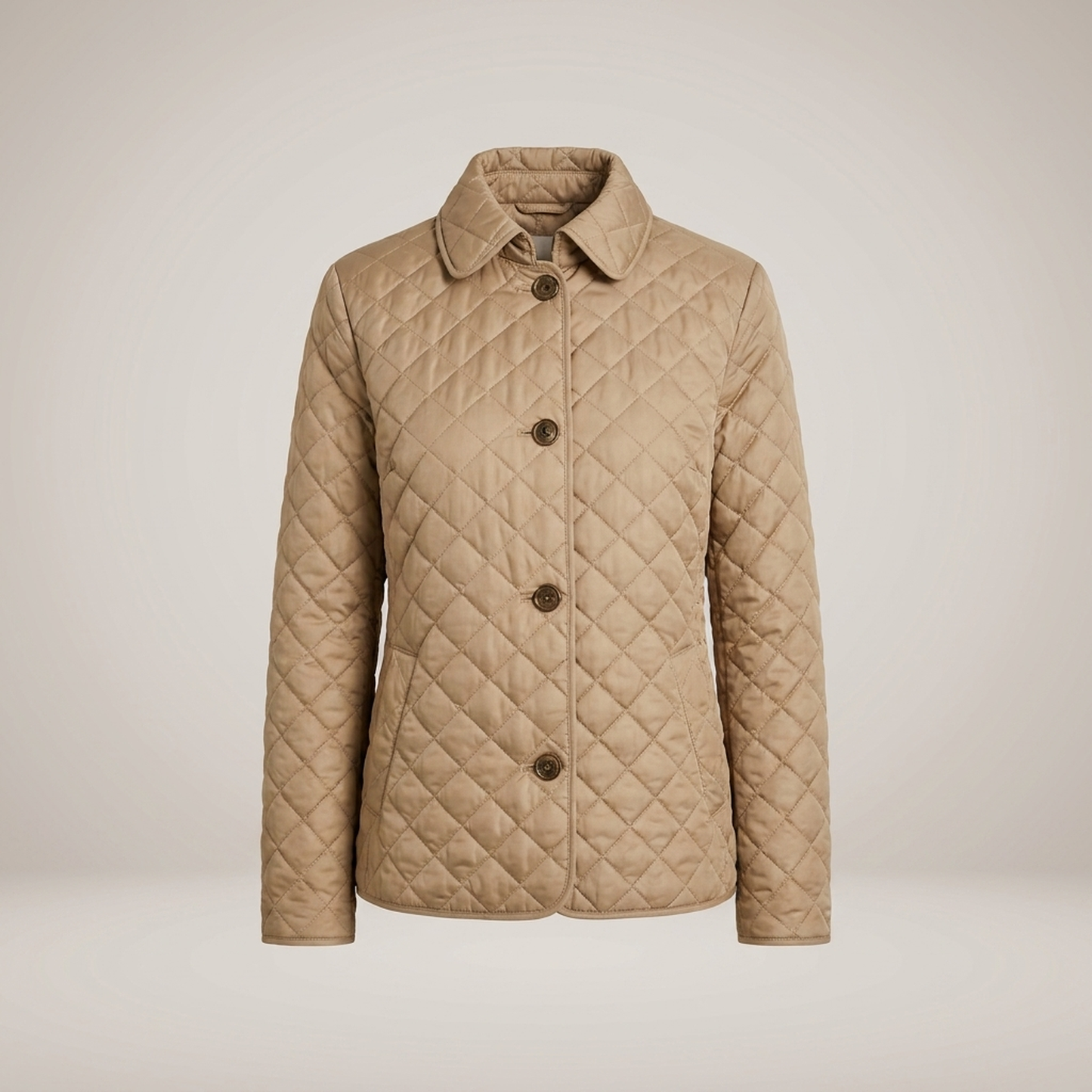 PLUXSTYLE::numise::arlisse-diamond-quilted-parka::pack-khaki