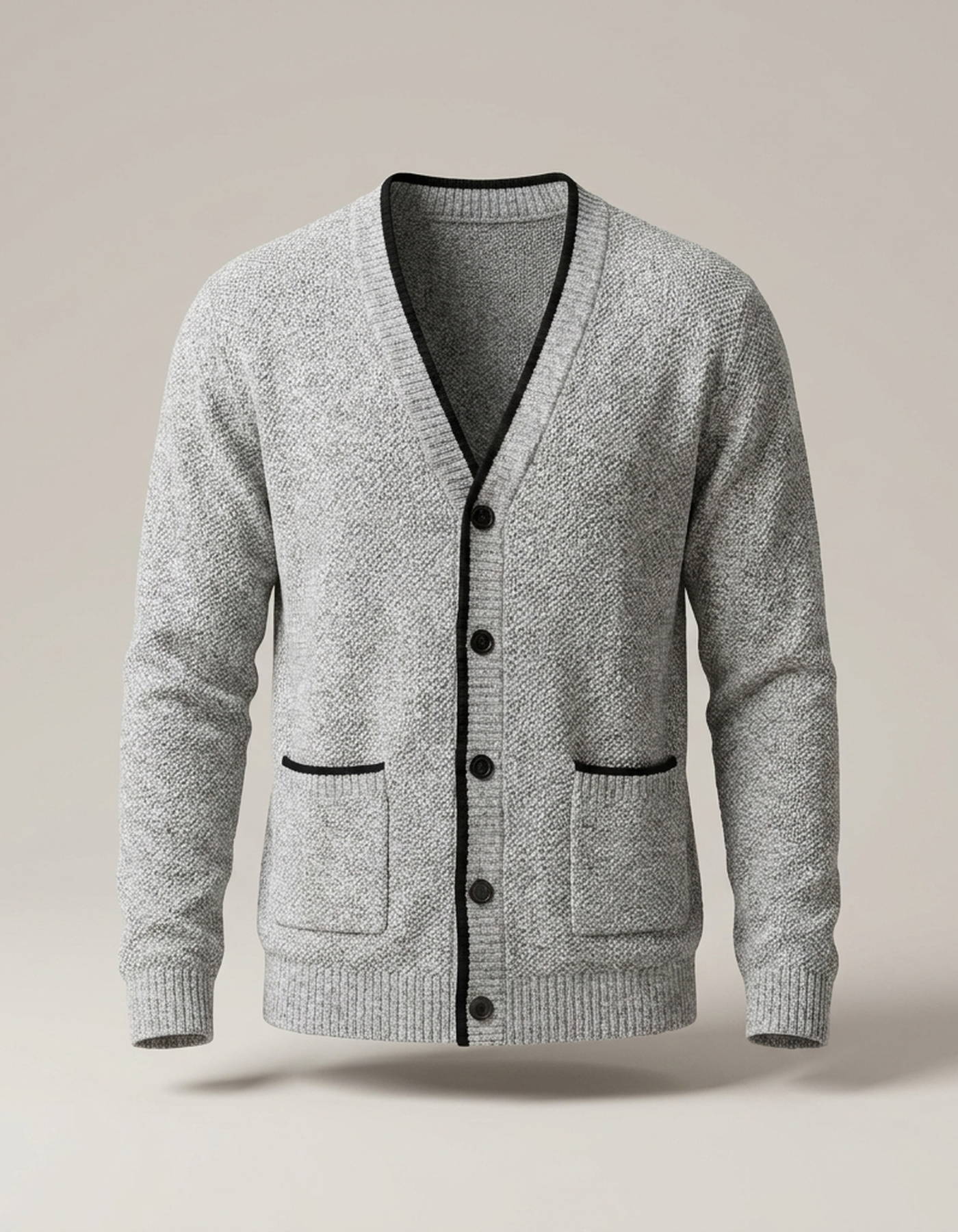 PLUXSTYLE::numise::mens-pocket-front-cardigan::pack-light-gray