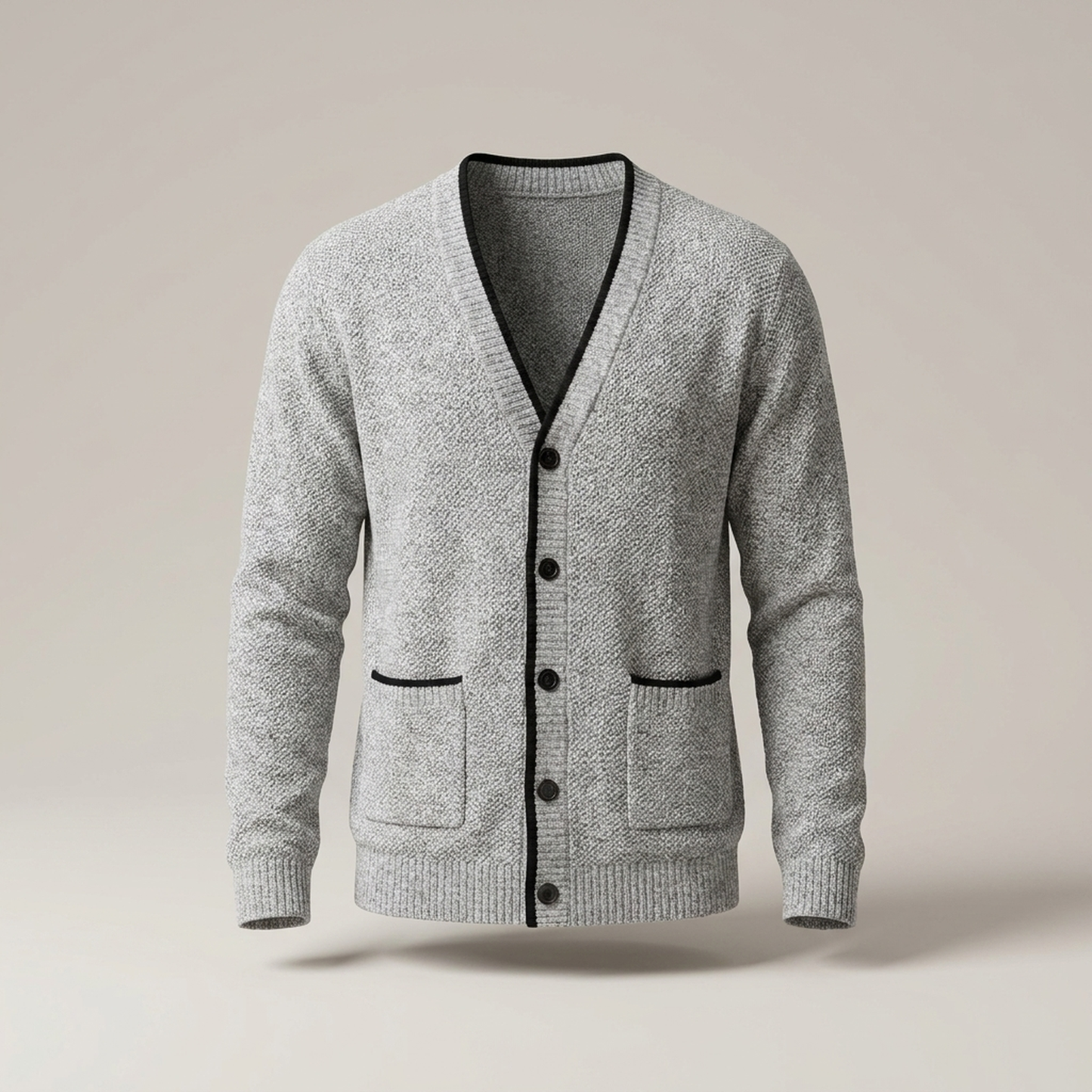 PLUXSTYLE::numise::mens-pocket-front-cardigan::pack-light-gray