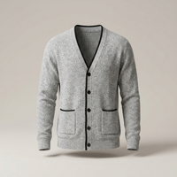 PLUXSTYLE::numise::mens-pocket-front-cardigan::pack-light-gray