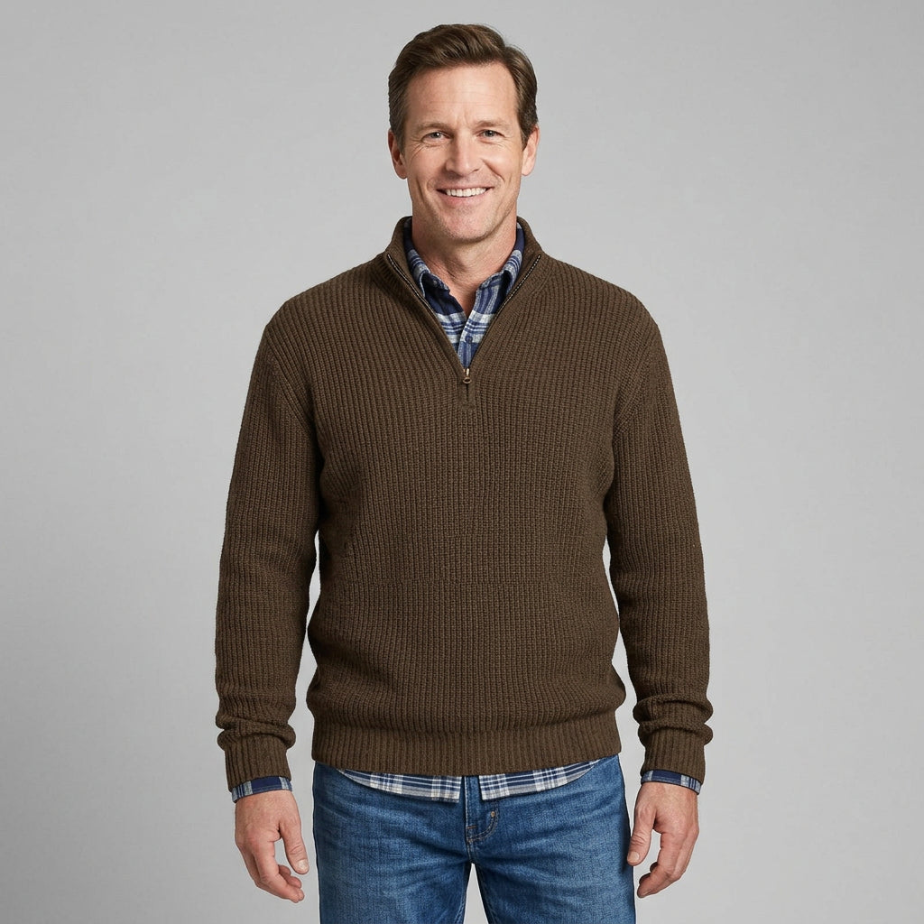 Refined Half-Zip Collar Sweater