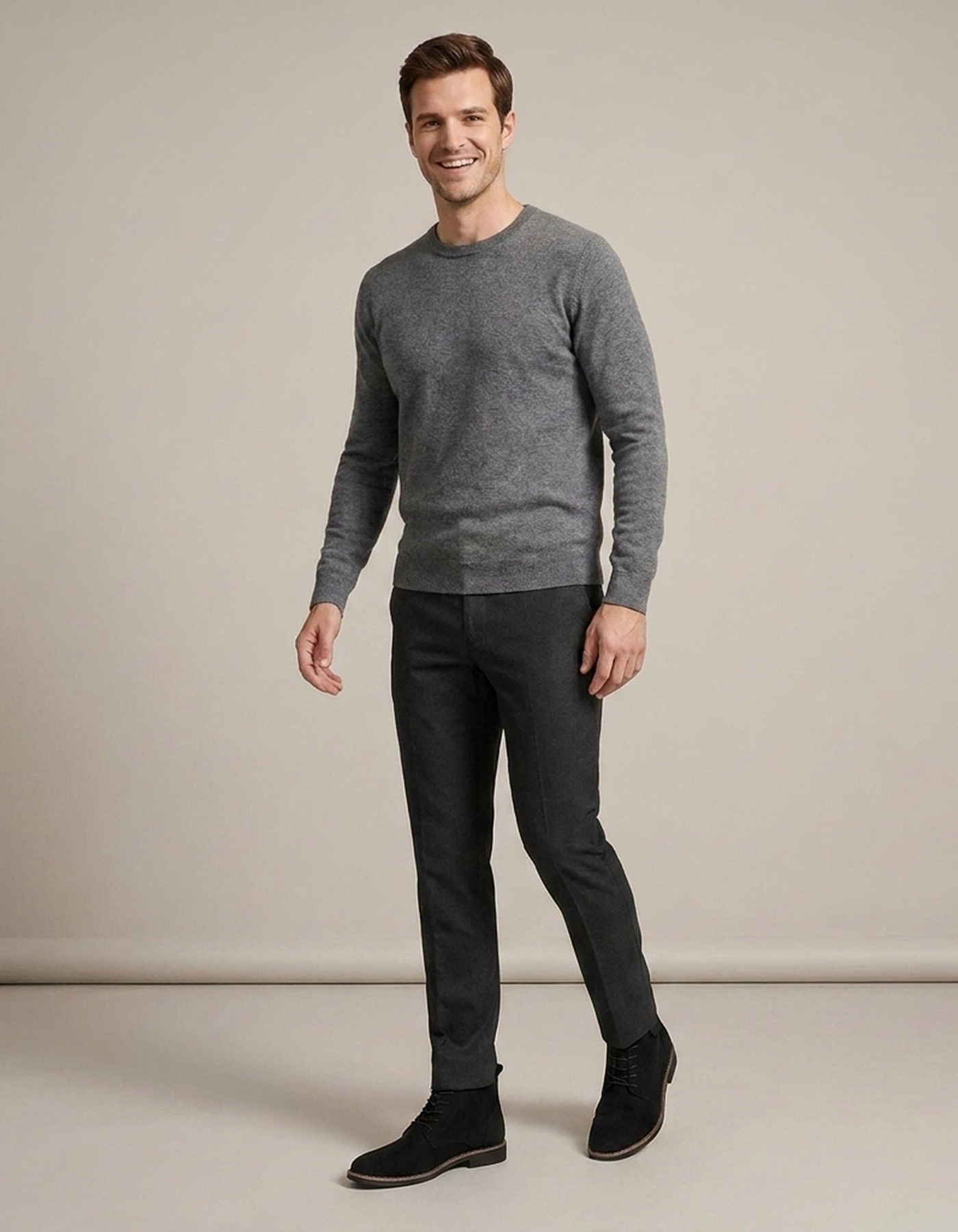 PLUXSTYLE::numise::mens-round-toe-lace-up-ankle-boots::zoom-out