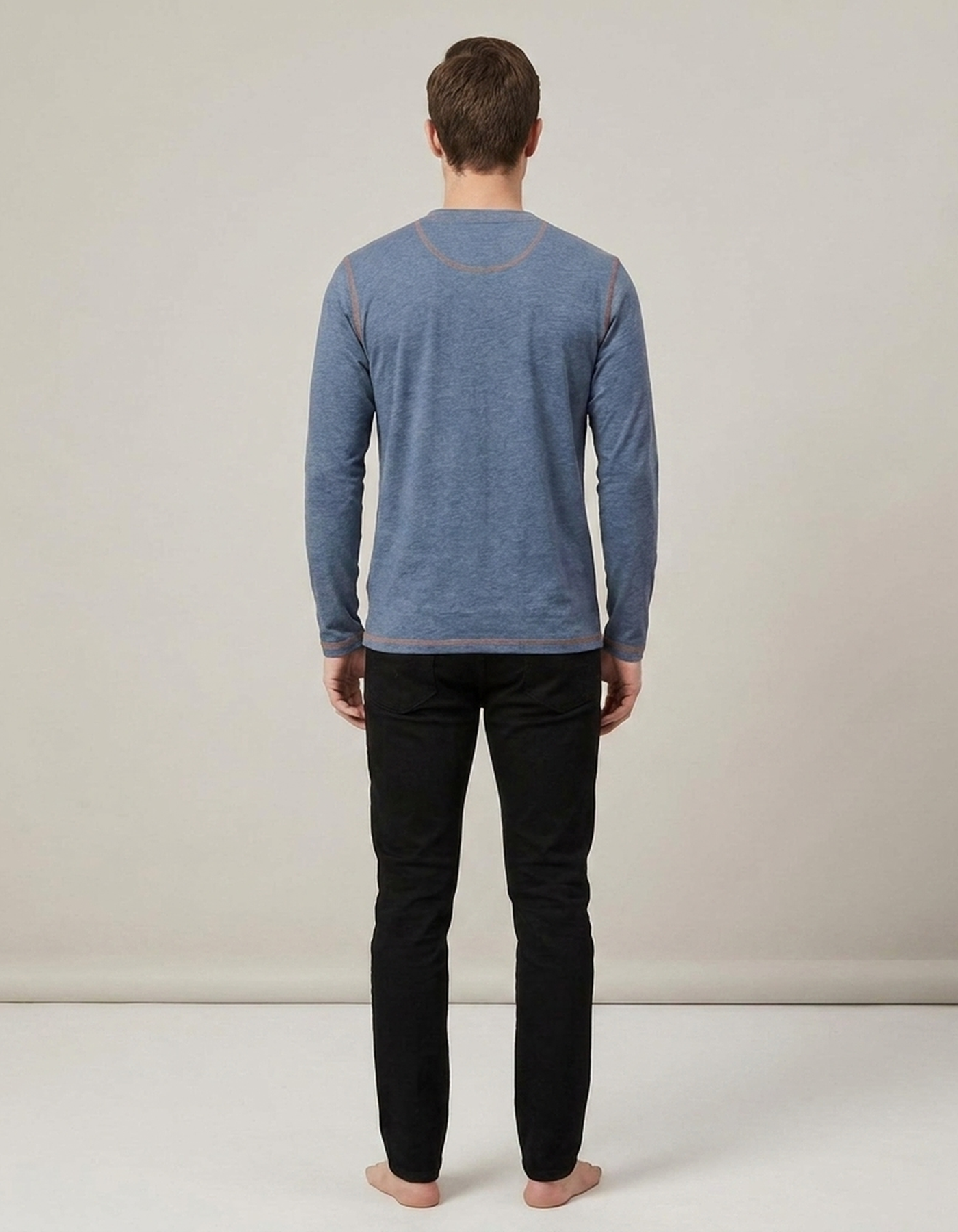 PLUXSTYLE::numise::mens-regular-fit-henley-top::back