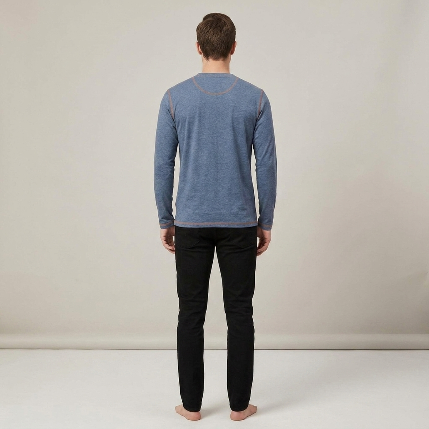 PLUXSTYLE::numise::mens-regular-fit-henley-top::back