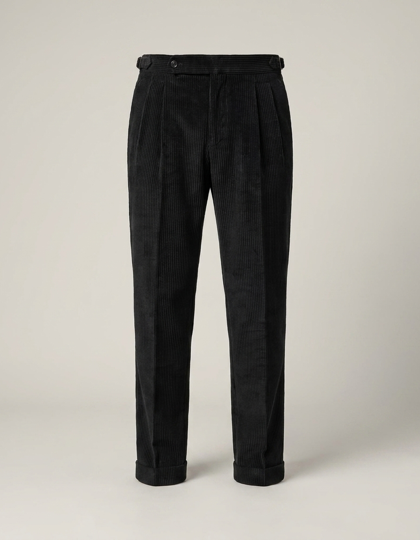 PLUXSTYLE::numise::mens-tailored-pleated-trousers::pack-black