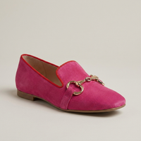 PLUXSTYLE::numise::ava-deep-pink-chain-loafers::closeup-hero