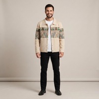 PLUXSTYLE::numise::mens-geometric-cardigan::front