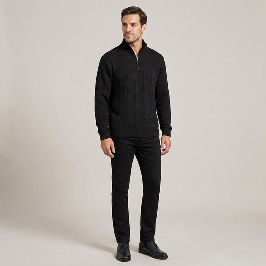 PLUXSTYLE::numise::arthur-half-zip-sweater::front