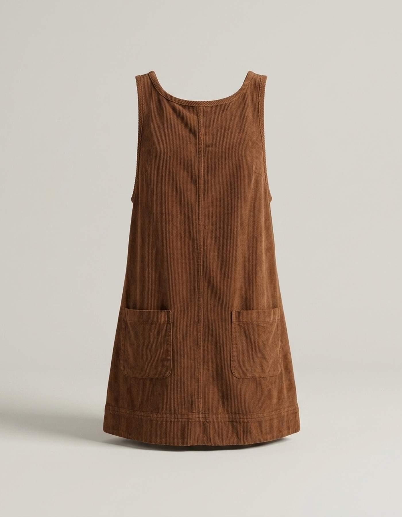 PLUXSTYLE::numise::relaxed-a-line-overall-dress::pack-brown