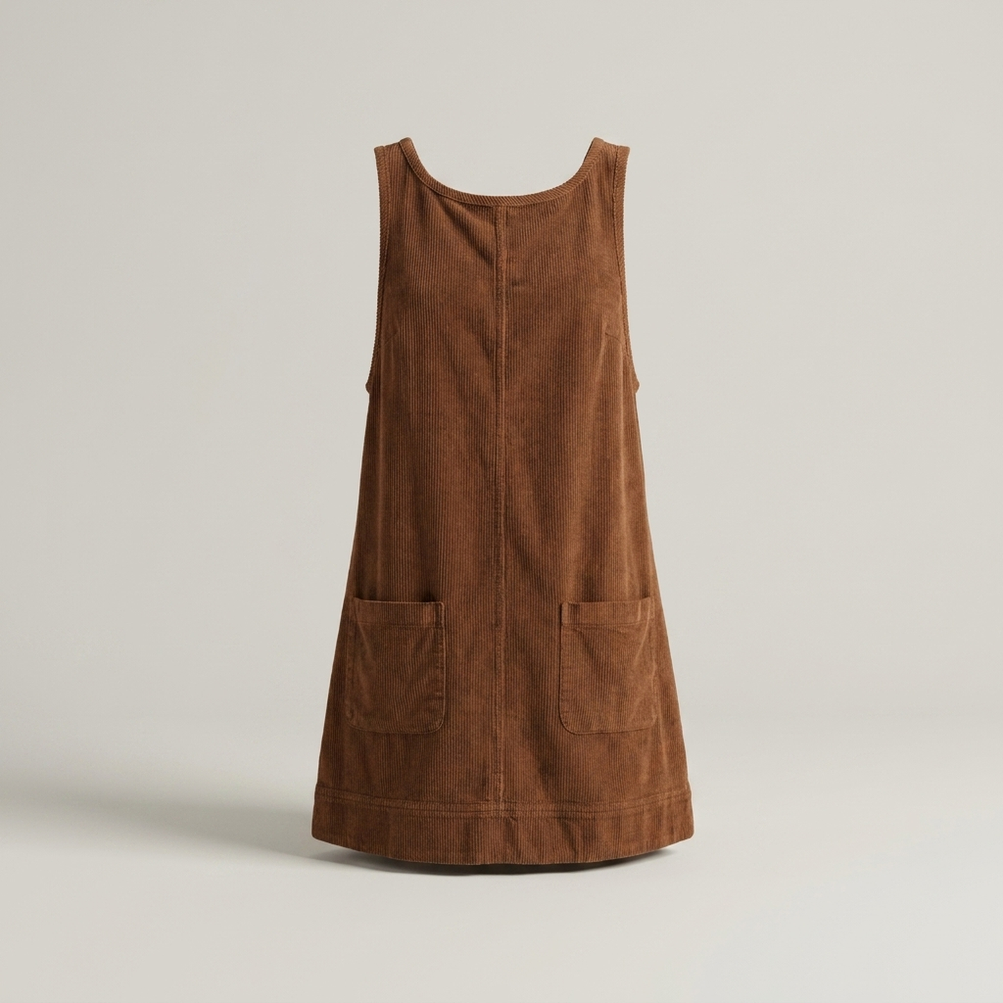 PLUXSTYLE::numise::relaxed-a-line-overall-dress::pack-brown