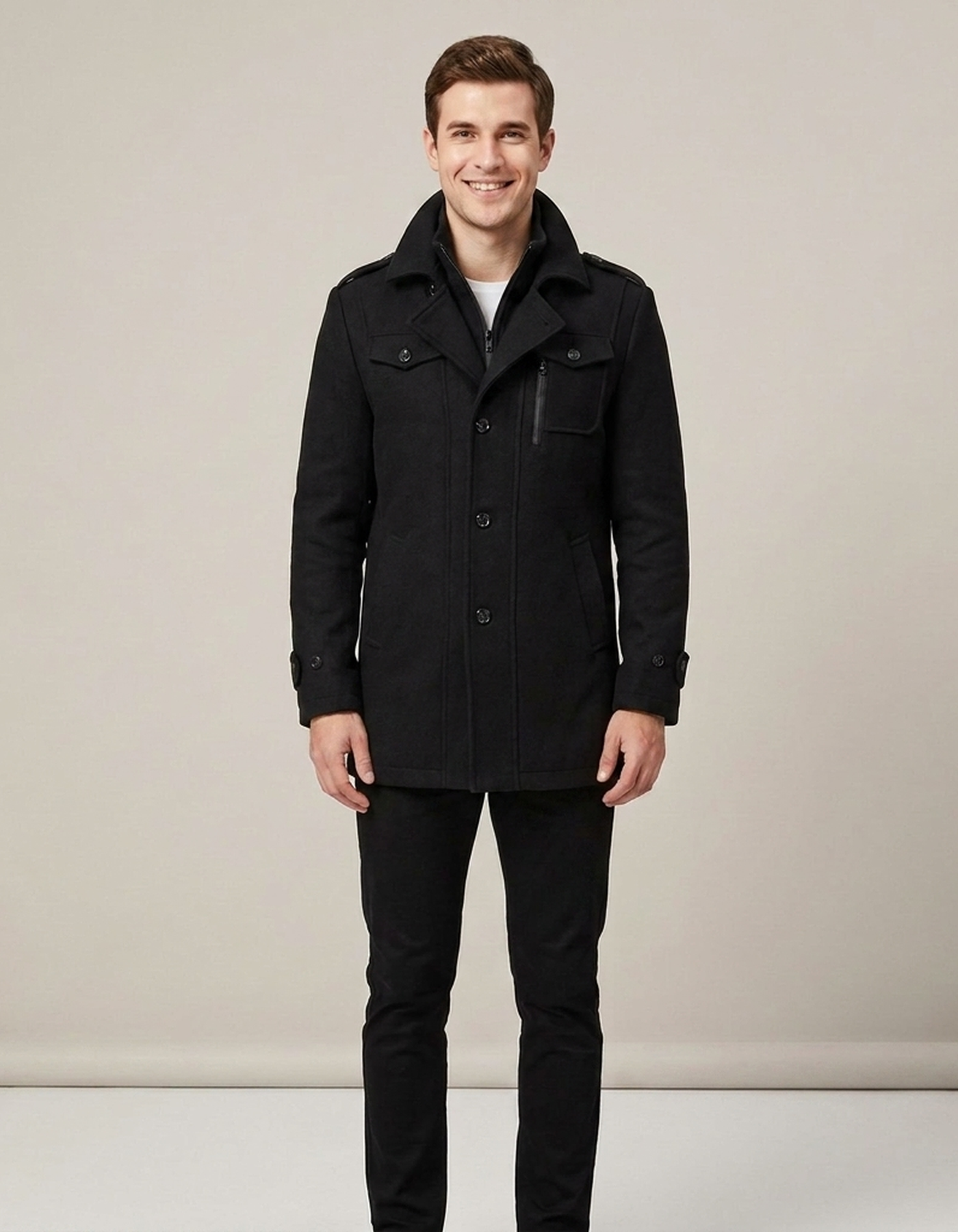 PLUXSTYLE::numise::mens-double-layer-tailored-parka::front