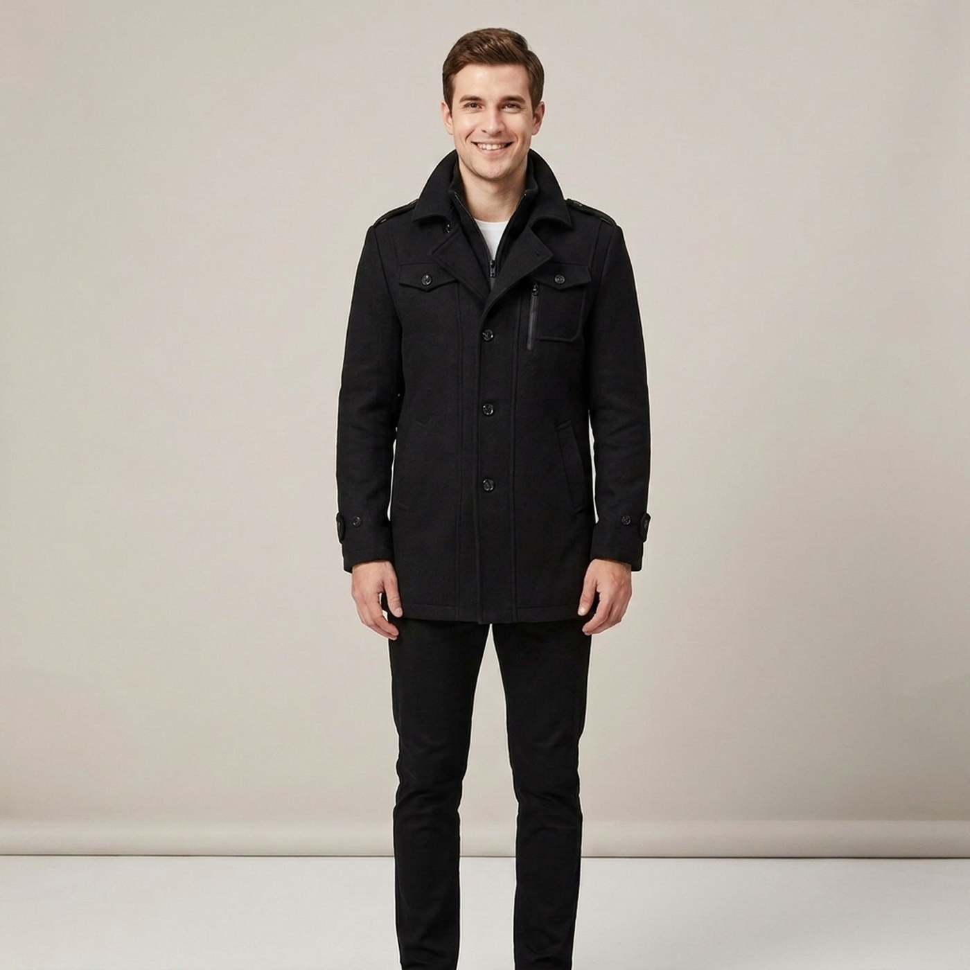 PLUXSTYLE::numise::mens-double-layer-tailored-parka::front