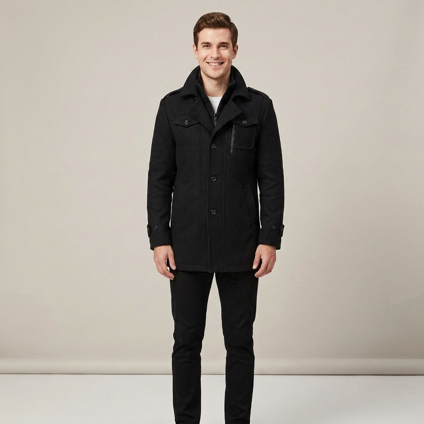 PLUXSTYLE::numise::mens-double-layer-tailored-parka::front