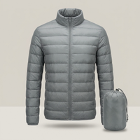 PLUXSTYLE::numise::mens-packable-puffer-parka::pack-grey