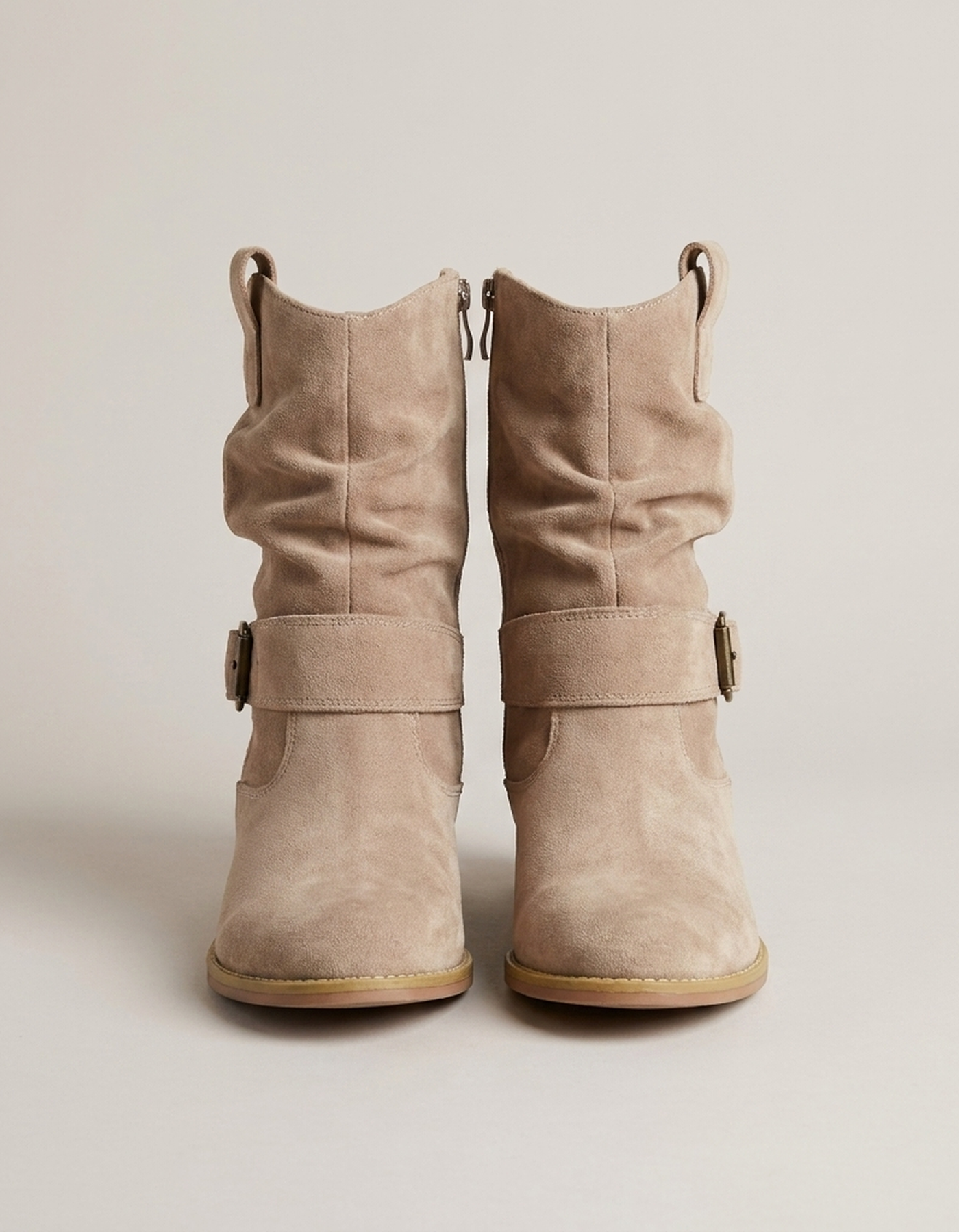 PLUXSTYLE::numise::slouch-fit-buckle-ankle-boots::pack-beige