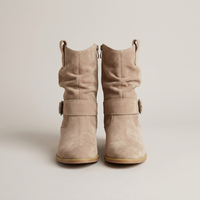 PLUXSTYLE::numise::slouch-fit-buckle-ankle-boots::pack-beige