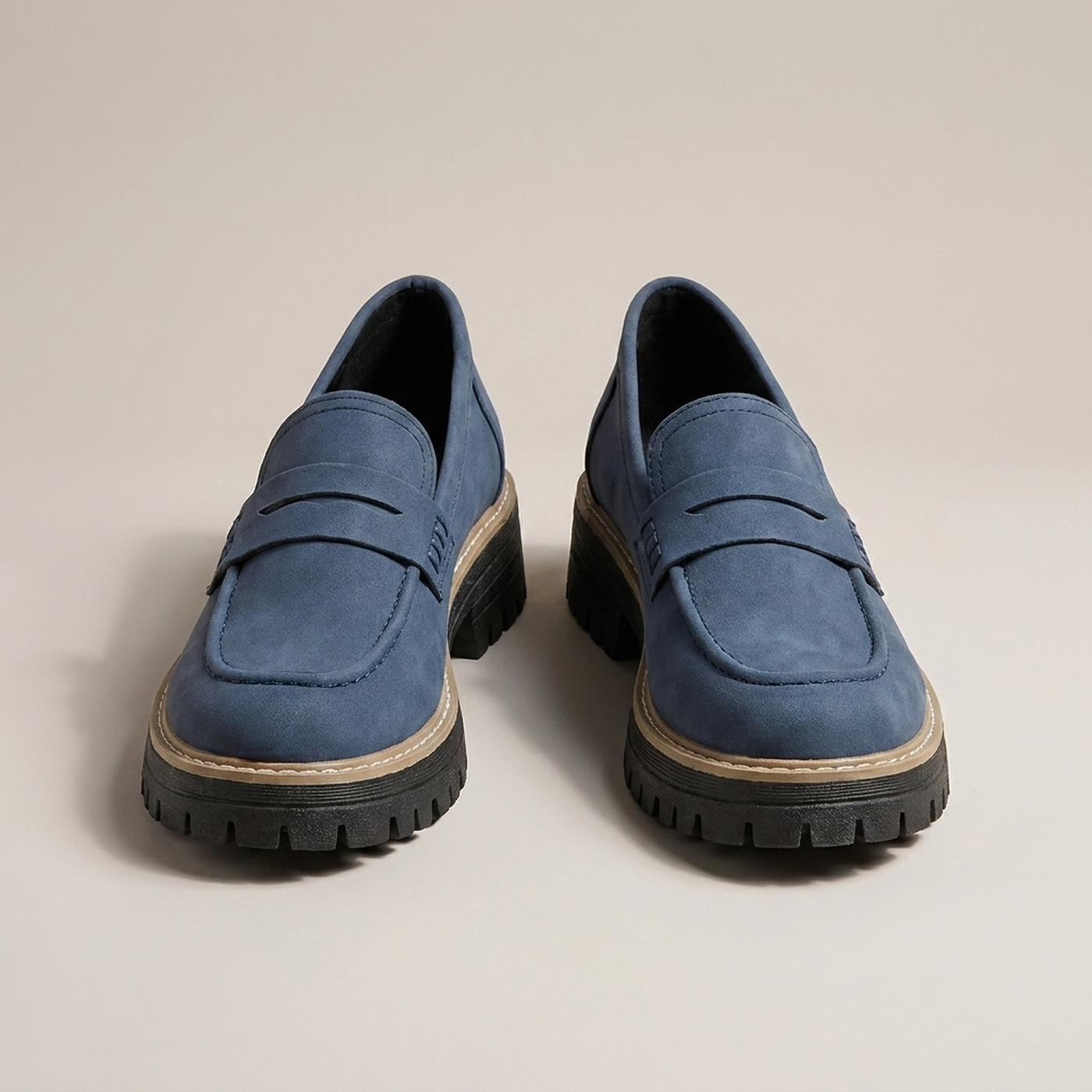 PLUXSTYLE::numise::platform-penny-loafers::pack-blue