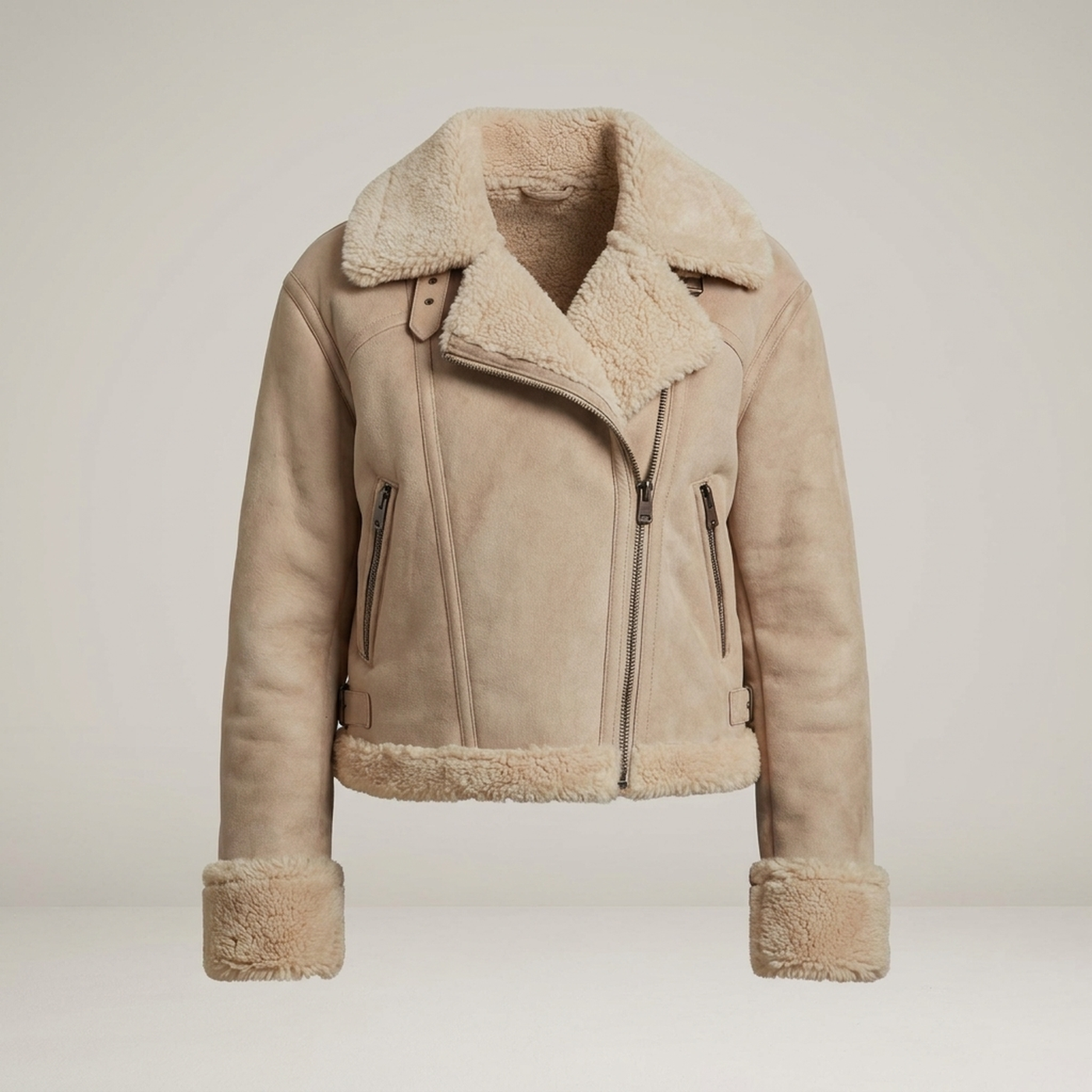 PLUXSTYLE::numise::cropped-aviator-parka::pack-apricot