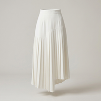 PLUXSTYLE::numise::asymmetric-pleated-midi-skirt::pack-white