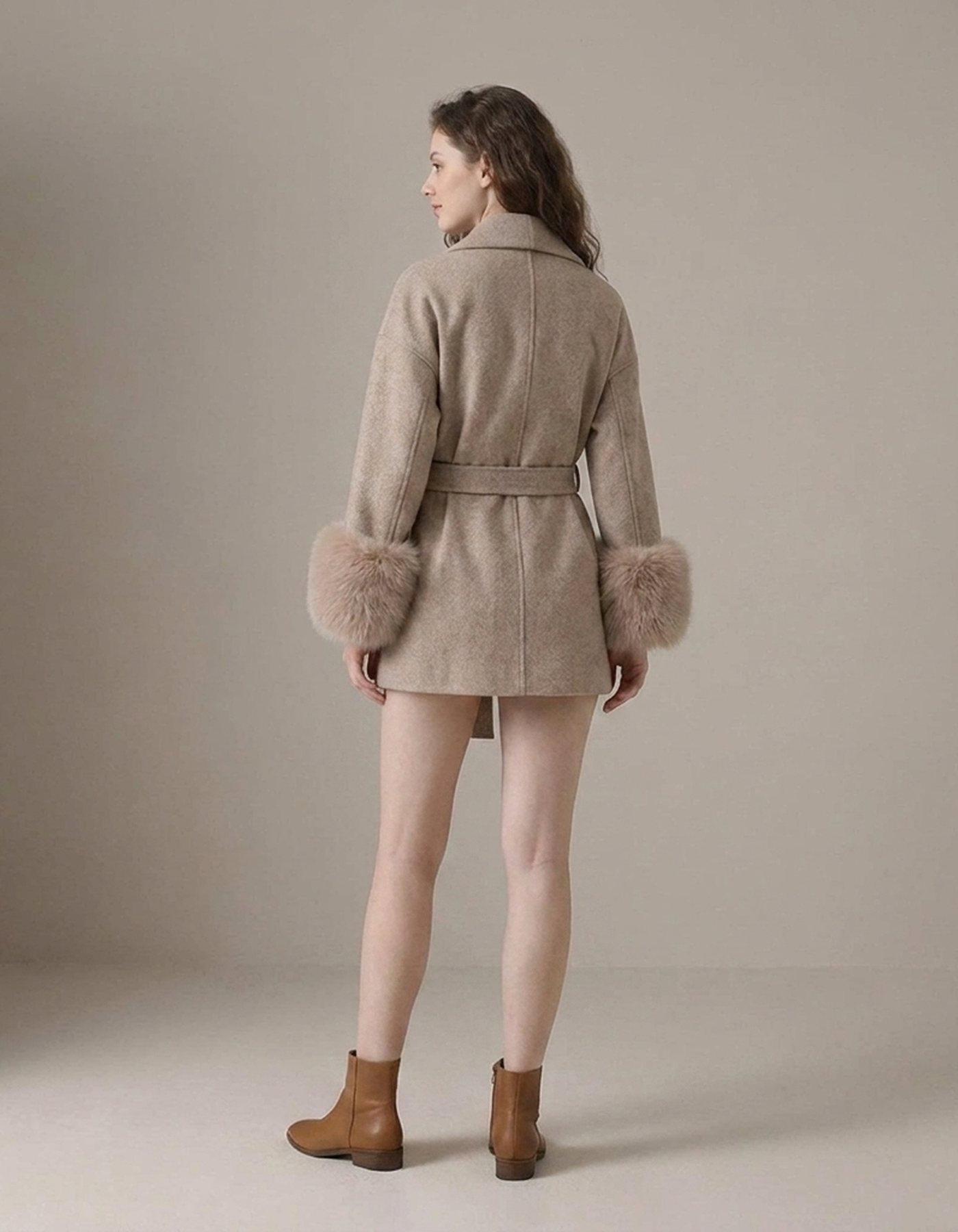 PLUXSTYLE::numise::womens-belted-longline-parka::back