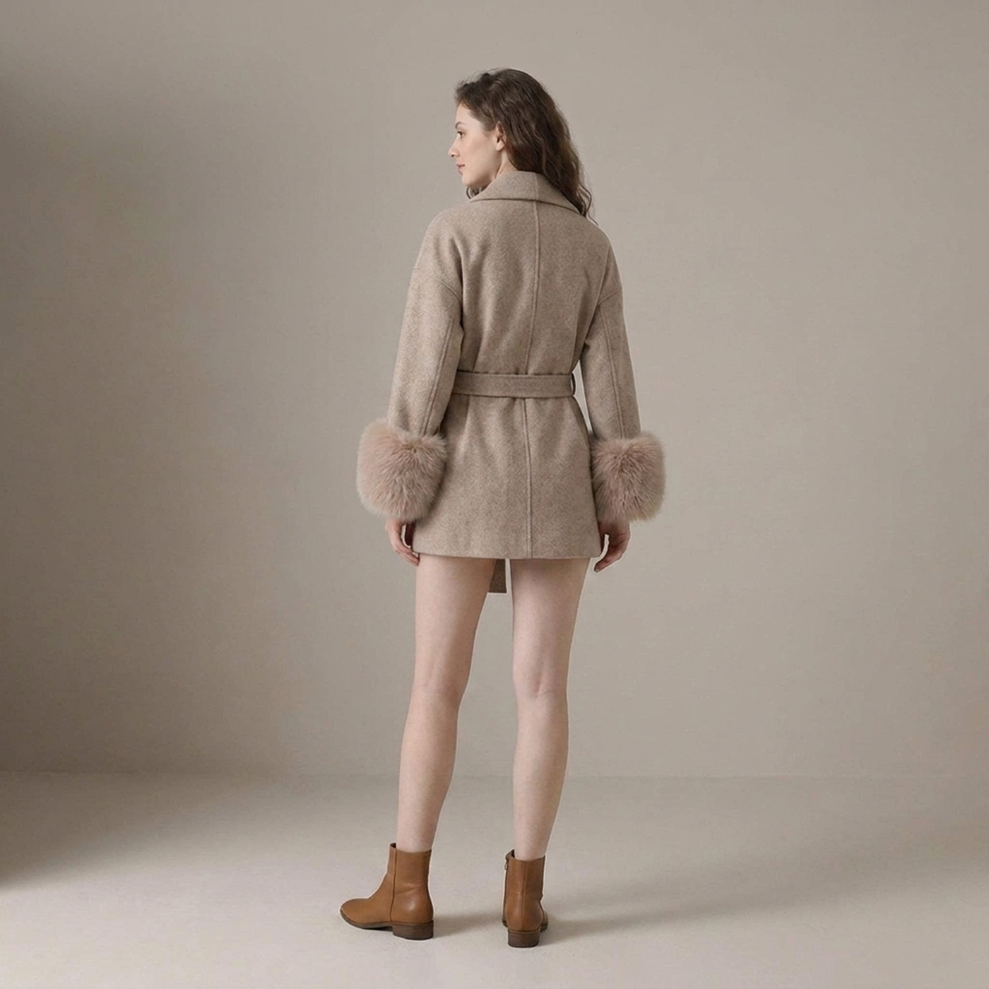 PLUXSTYLE::numise::womens-belted-longline-parka::back