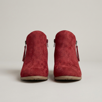 PLUXSTYLE::numise::low-block-heel-ankle-boots::pack-red