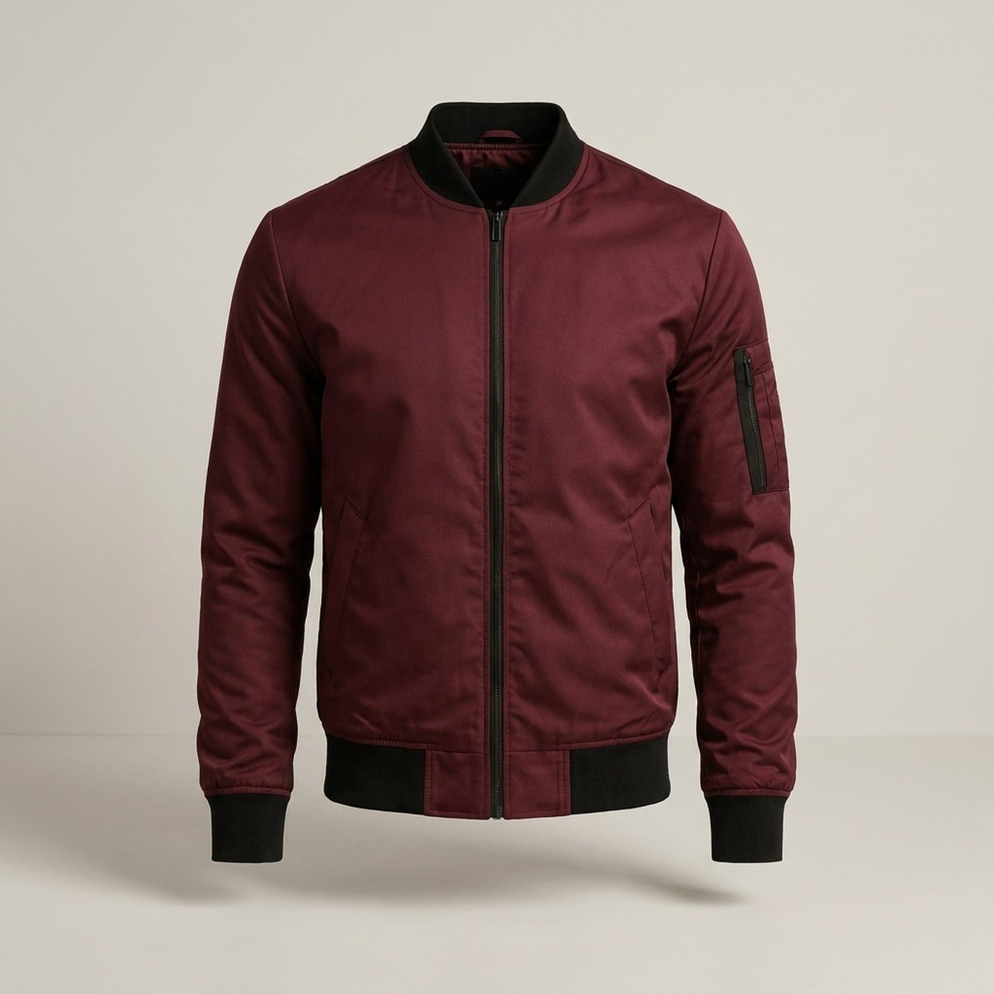 PLUXSTYLE::numise::mens-classic-bomber-jacket::pack-burgundy